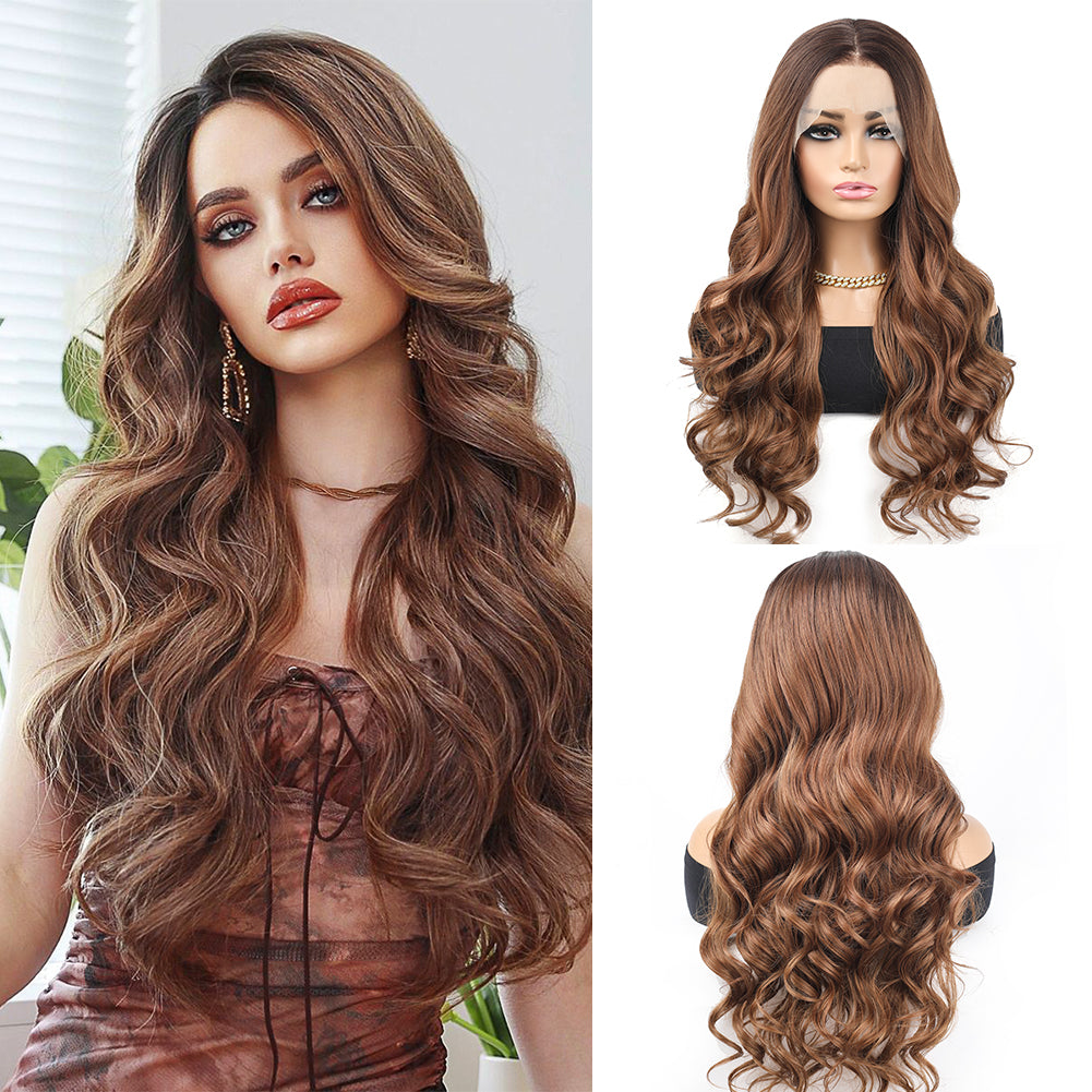 Wholesale 13x4 Transparent Lace Front Wig Natural Wave Synthetic Wig for Women Natural Hairline Heat Resistant Wigs