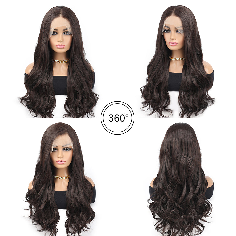 Wholesale 13x4 Transparent Lace Front Wig Natural Wave Synthetic Wig for Women Natural Hairline Heat Resistant Wigs