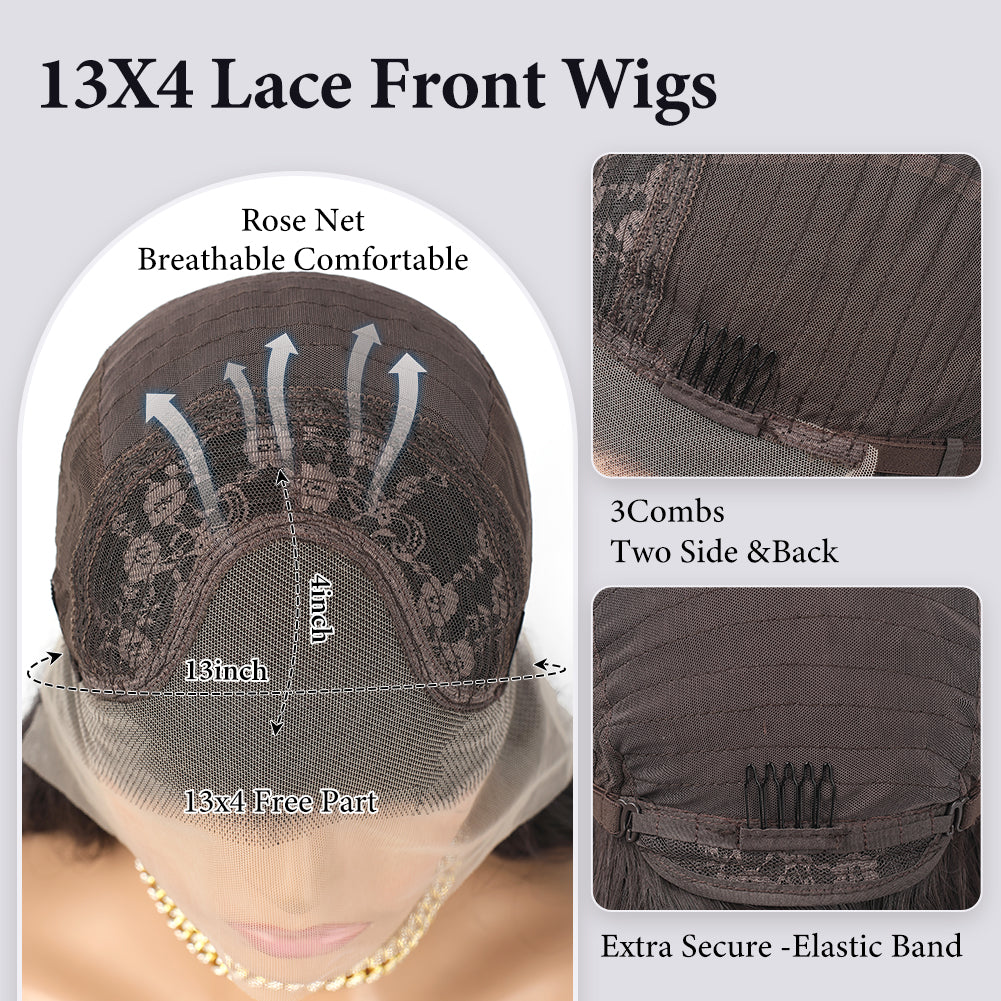 Wholesale 13x4 Transparent Lace Front Wig Natural Wave Synthetic Wig for Women Natural Hairline Heat Resistant Wigs